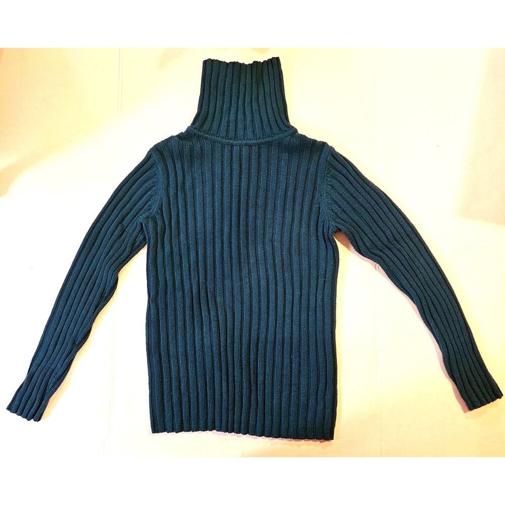 Sonoma Woman XL Sweater Turtleneck Tunic Dark Green Turquoise LS See Pics